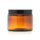 Pot vide en verre ambré - avec couvercle