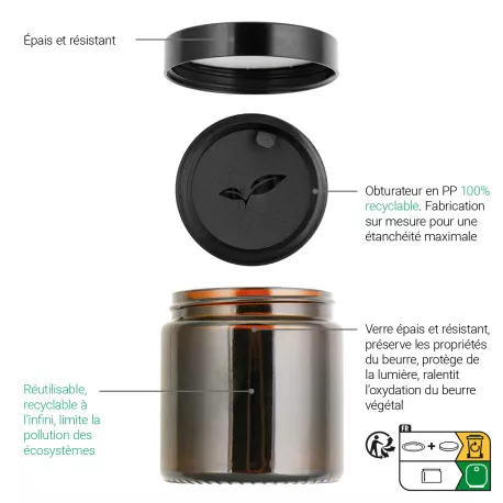 Beurre de Karité brut - Beurre Végétal BIO - Pot en verre