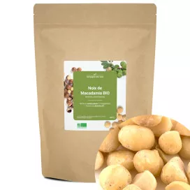 Noix de macadamia bio (entières, décortiquées)
