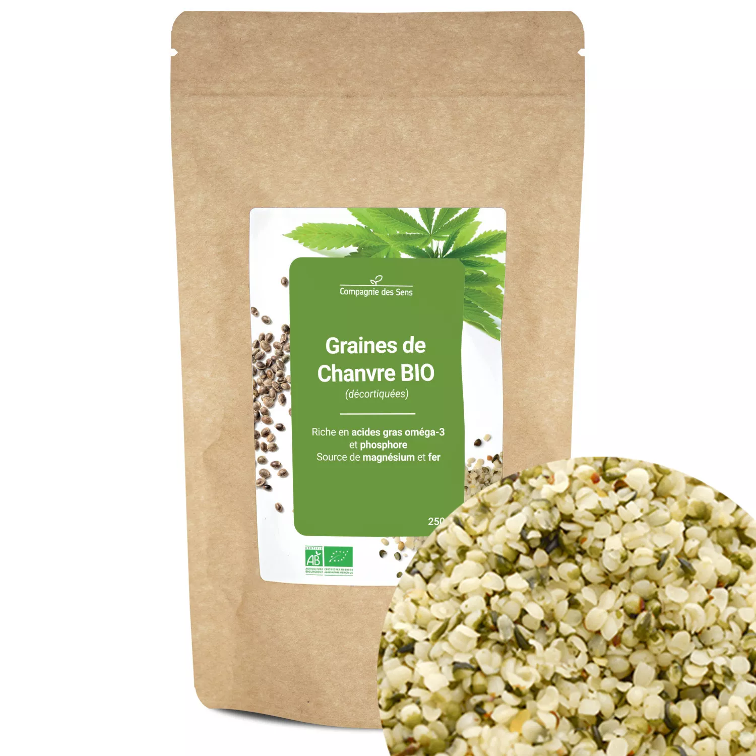 Graines de Chanvre de Bretagne BIO (décortiquées) - riche en oméga-3
