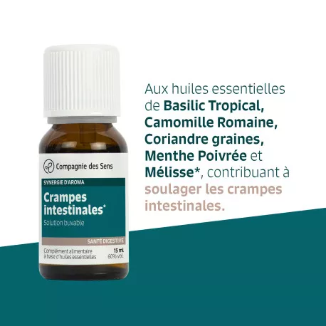 CRAMPES INTESTINALES - Huiles essentielles en solution buvable