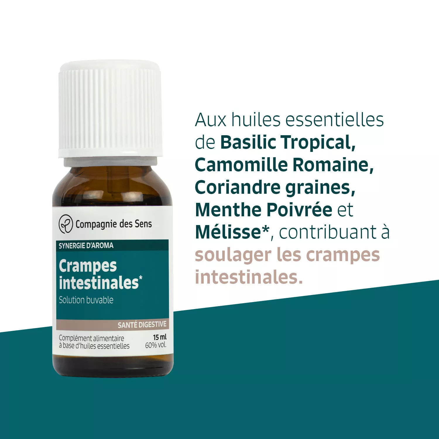 CRAMPES INTESTINALES - Huiles essentielles en solution buvable