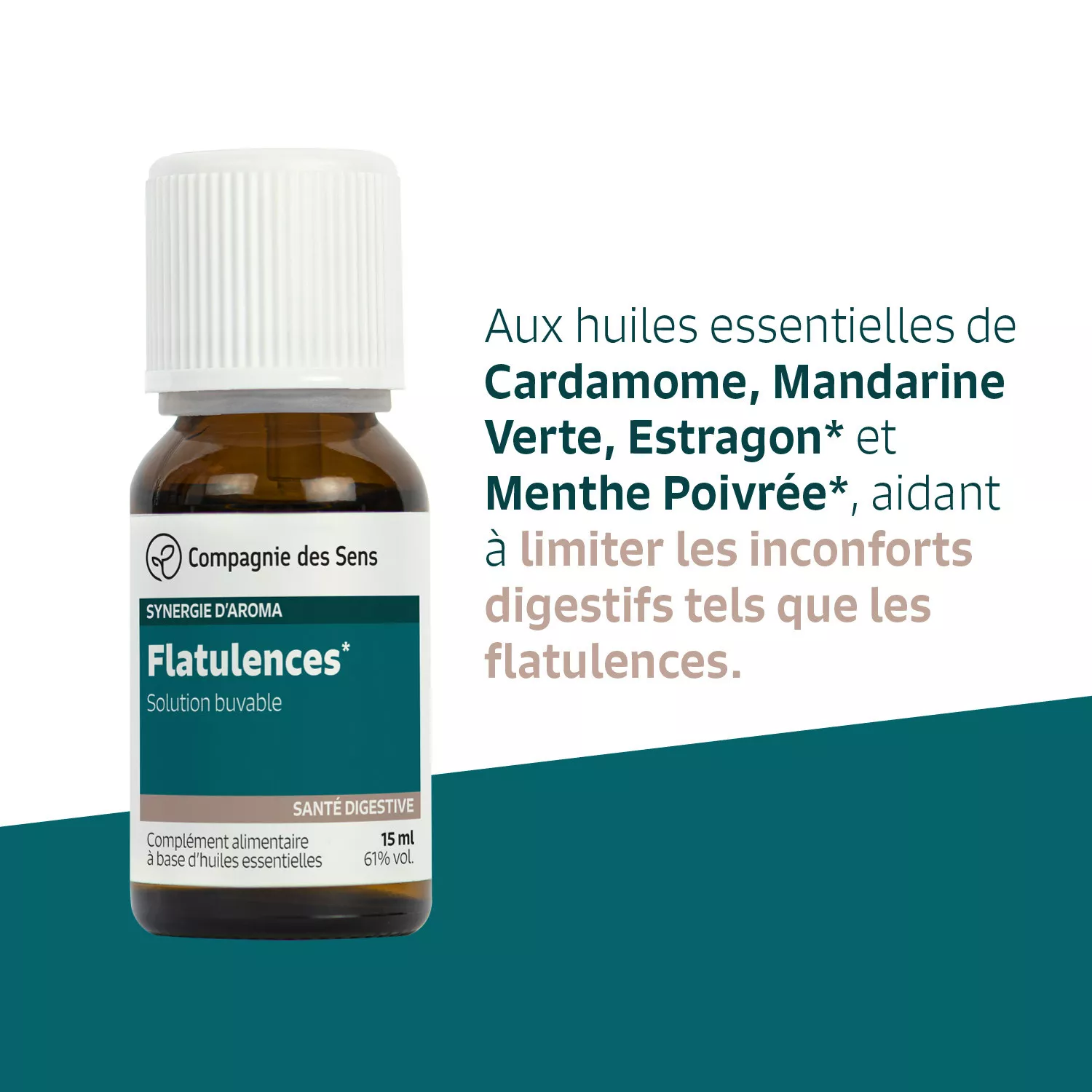 FLATULENCES - Huiles essentielles en solution buvable