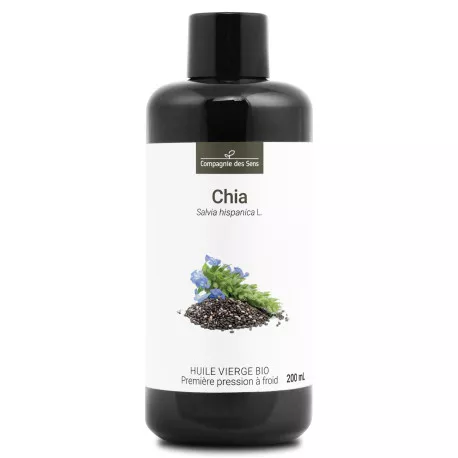 Chia de France - Huile Végétale Vierge BIO - Flacon en verre