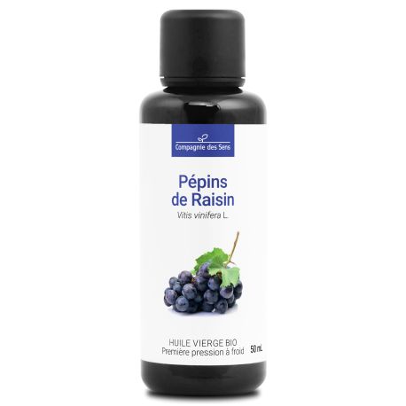 Pépins de Raisin - Huile Végétale Vierge BIO - Flacon en verre