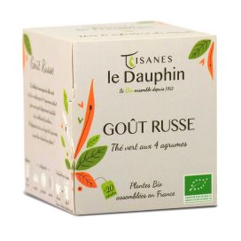 Goût russe thé vert 4 agrumes bio en sachets 