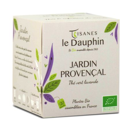 Jardin Provençal Thé Vert Lavande BIO en sachets - Le Dauphin