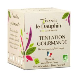 Tentation gourmande thé vert pomme fruits rouges bio en sachets 