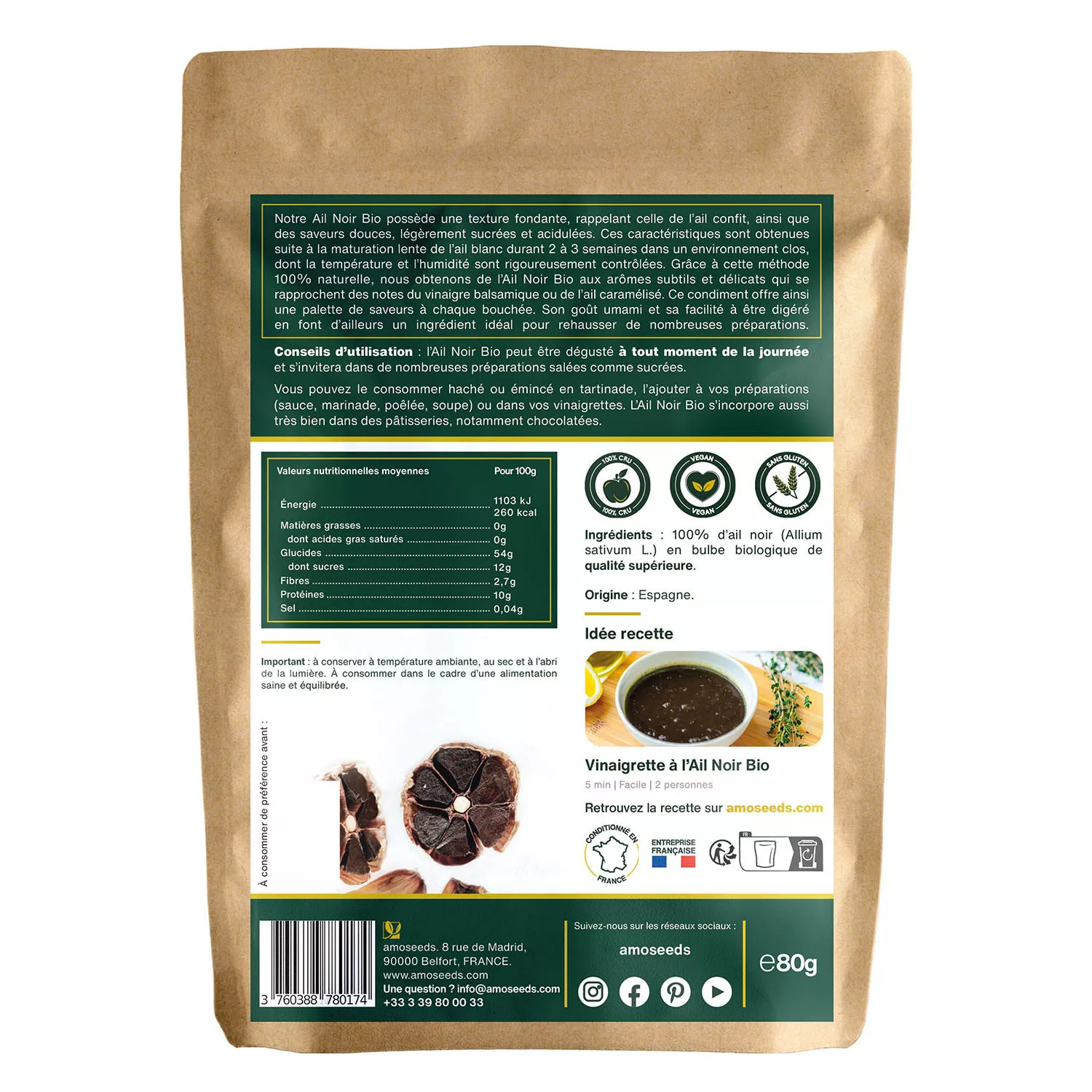 Ail Noir BIO - 2 Têtes Entières