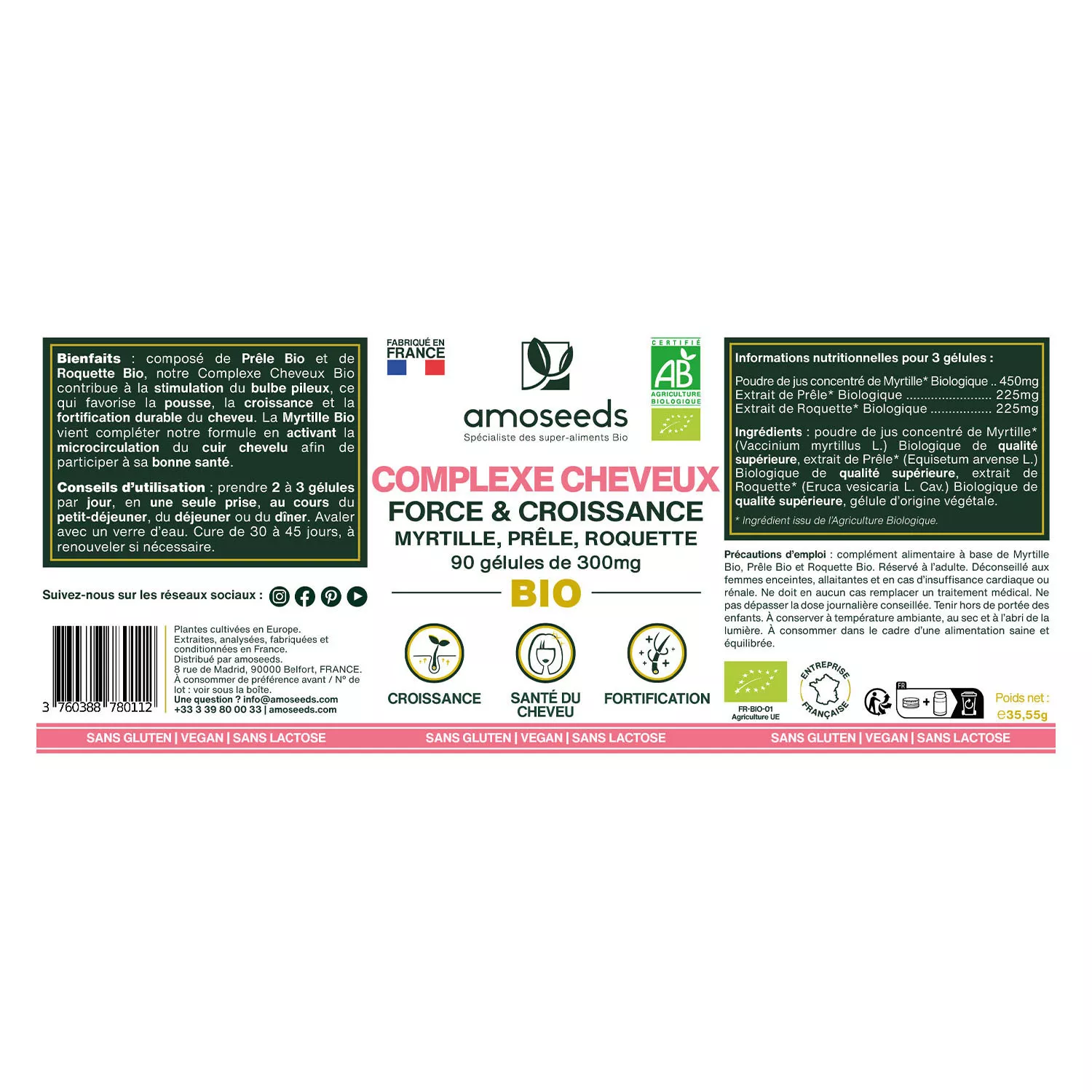 Complexe Cheveux BIO - Gélules Végétales