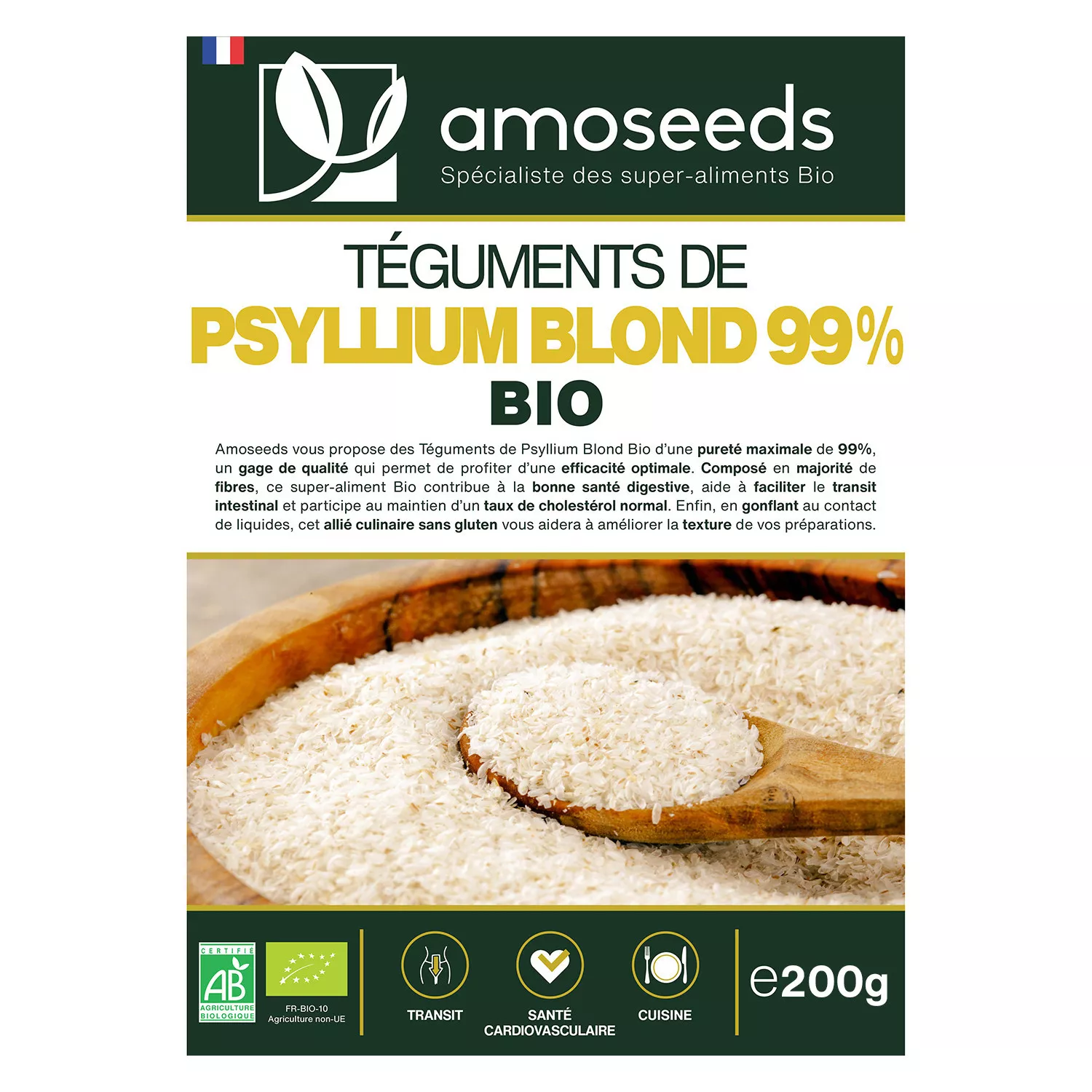 Téguments de Psyllium Blond BIO - En Poudre