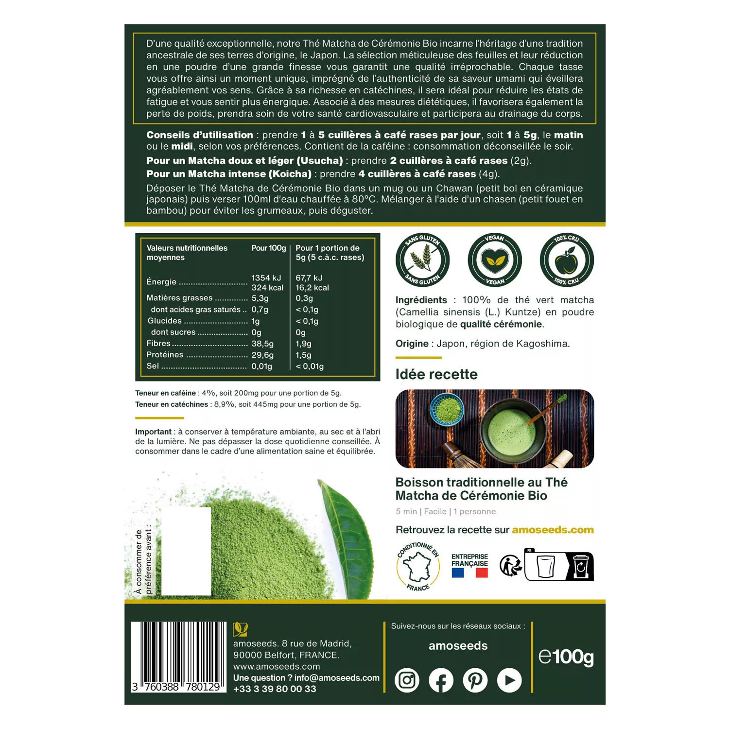 Thé Matcha Cérémonial BIO - En Poudre