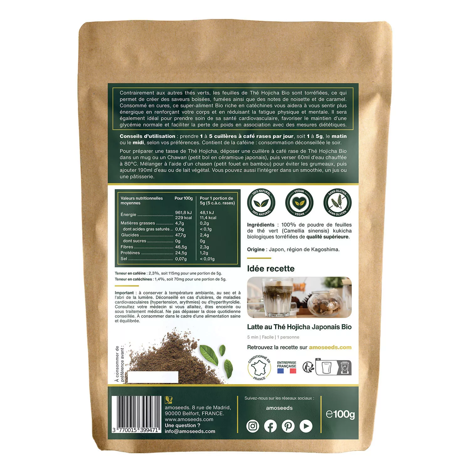 Thé Hojicha Japonais BIO - En Poudre