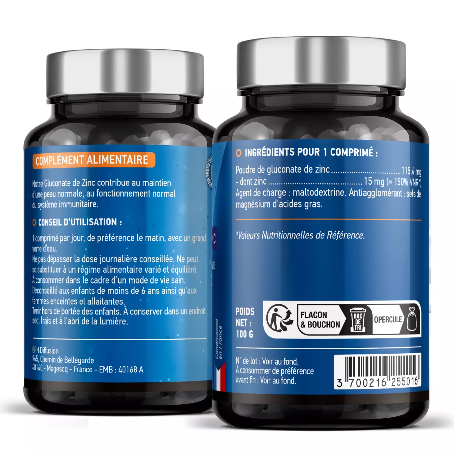Gluconate de Zinc - Comprimés