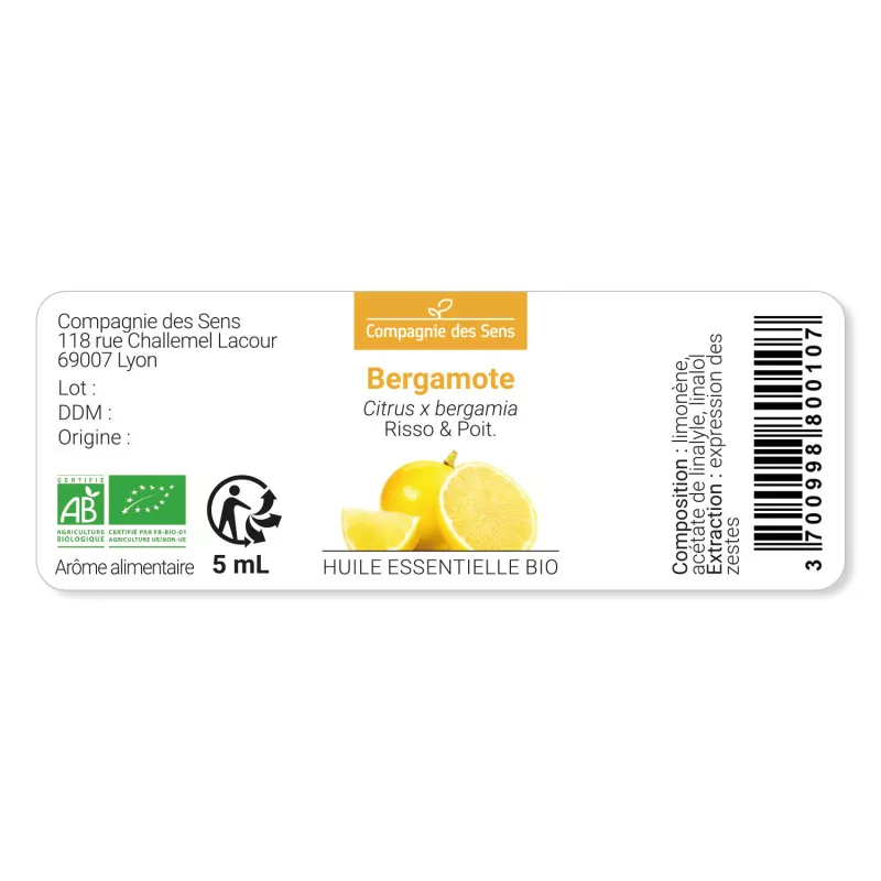 BERGAMOTE - Huile essentielle BIO