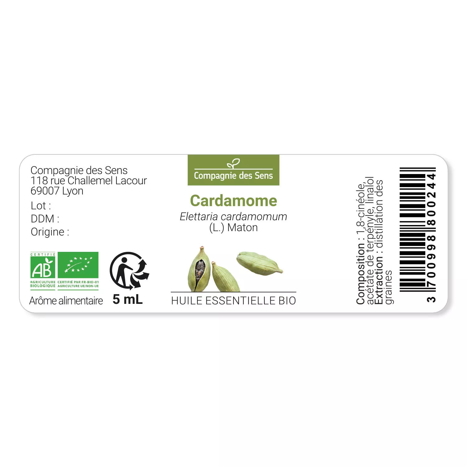 CARDAMOME - Huile essentielle BIO