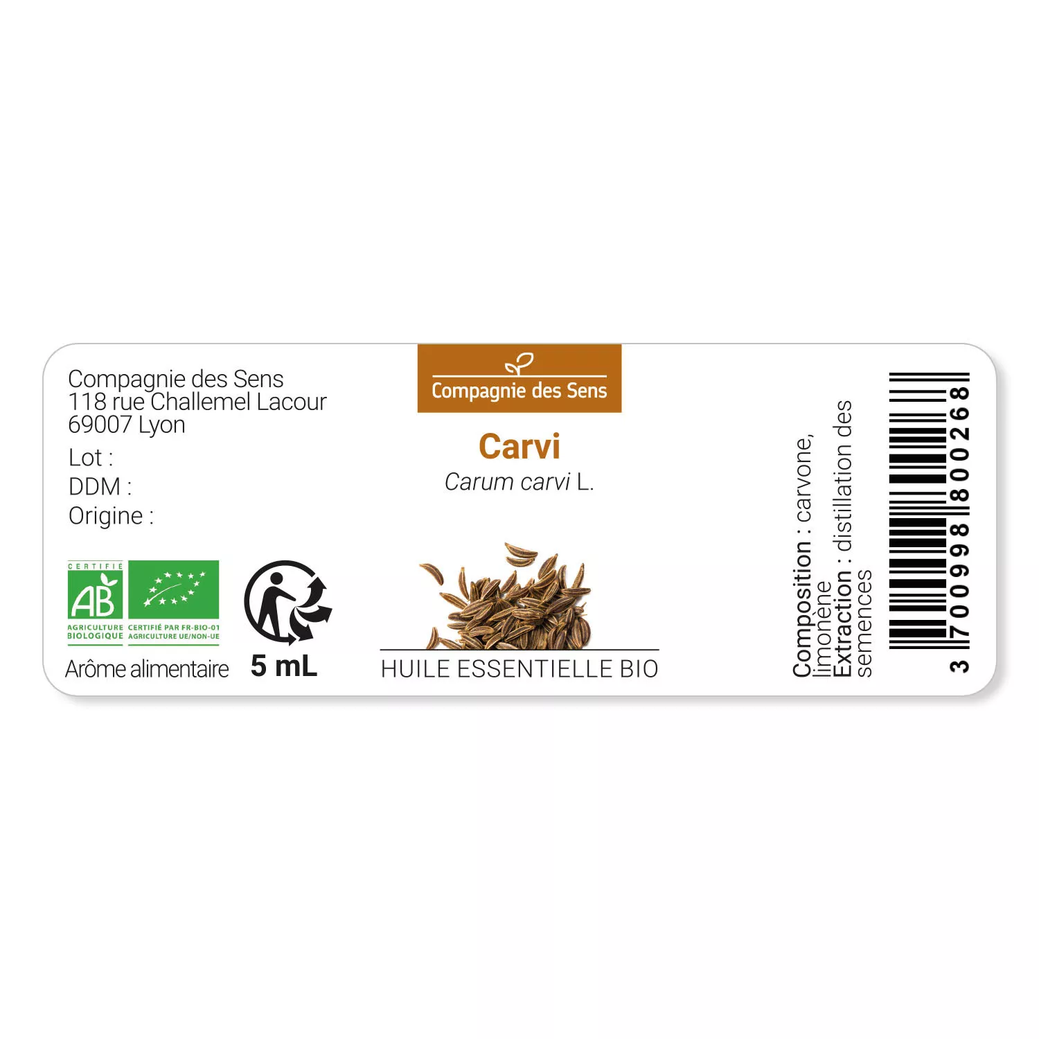 CARVI - Huile essentielle BIO