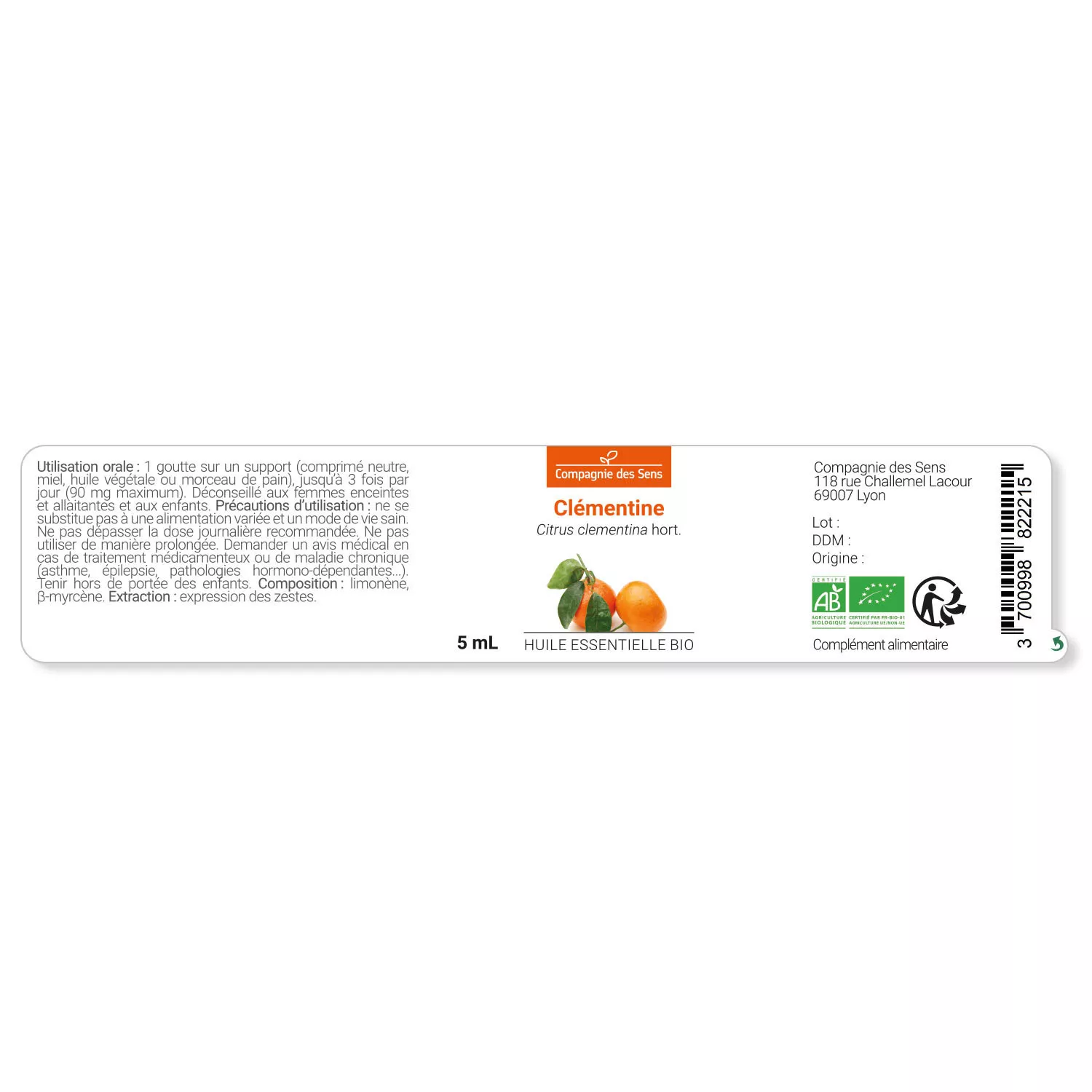 CLÉMENTINE - Huile essentielle BIO
