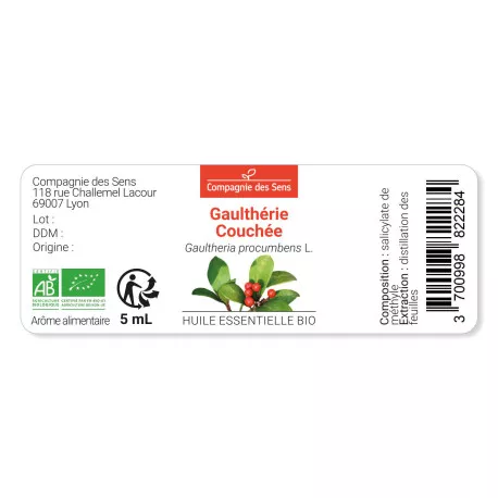 GAULTHÉRIE COUCHÉE - Huile essentielle BIO