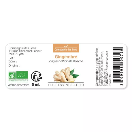 GINGEMBRE - Huile essentielle BIO