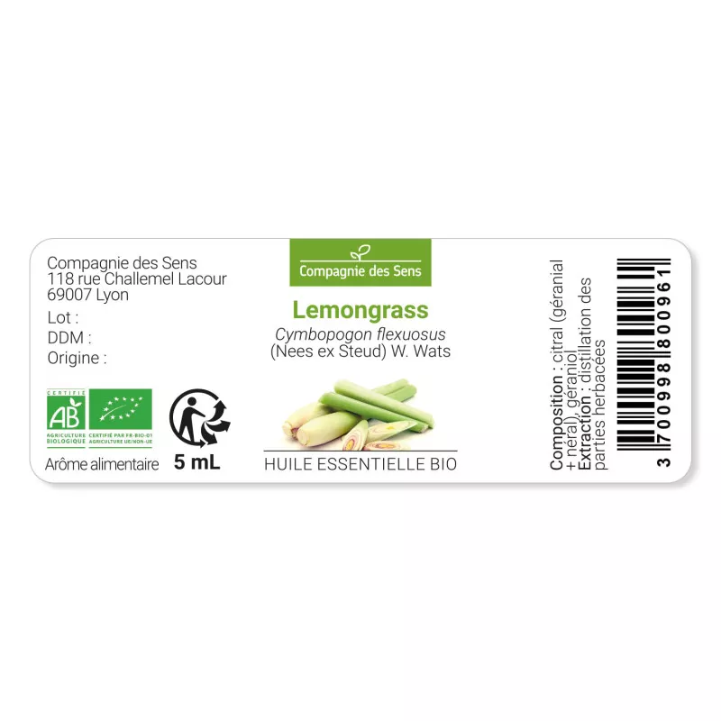 LEMONGRASS - Huile essentielle BIO