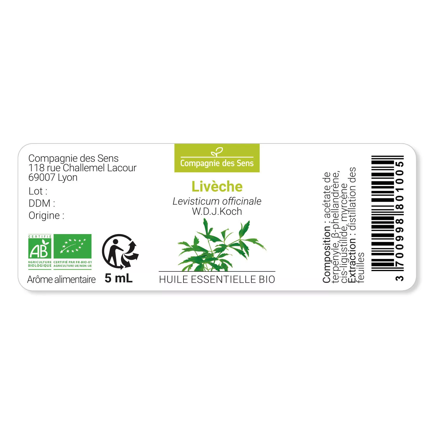 LIVÈCHE - Huile essentielle BIO