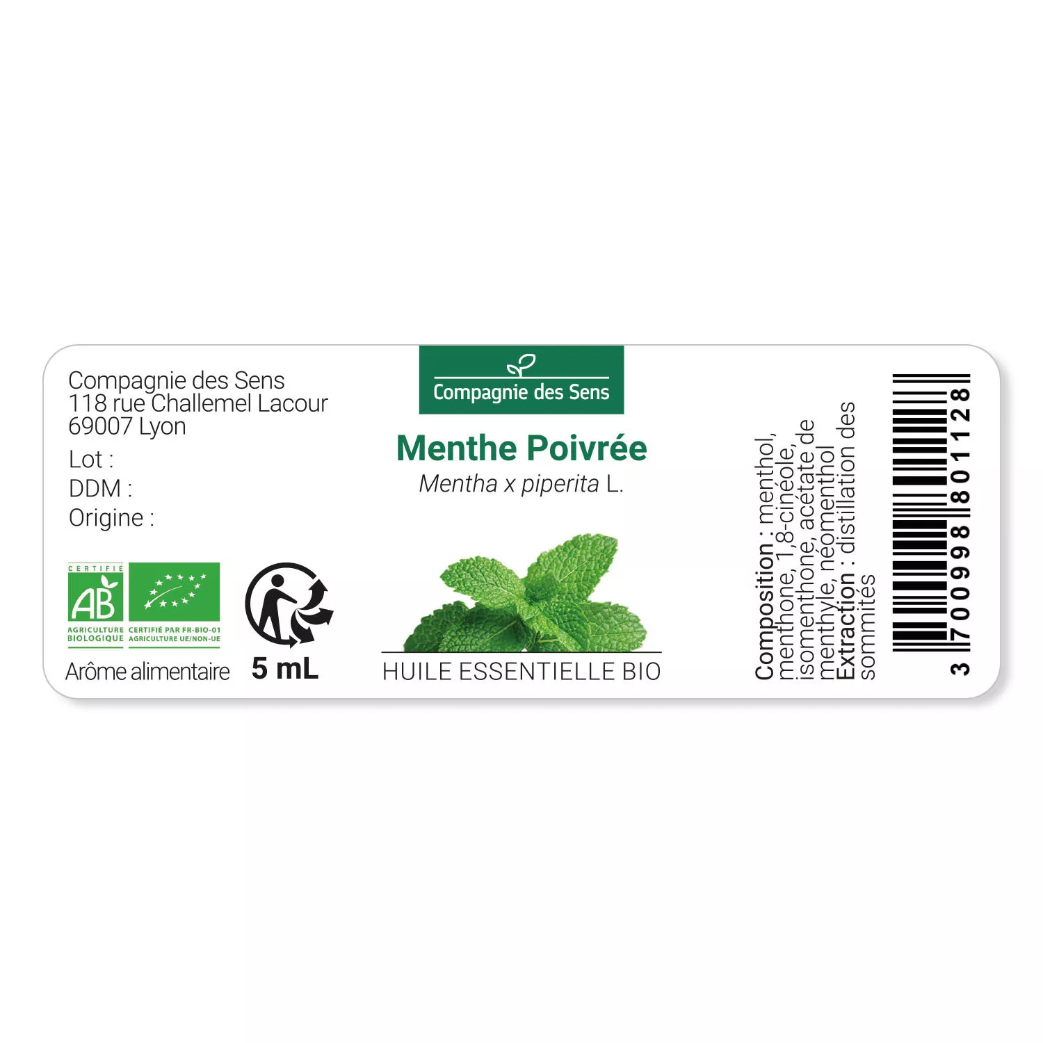 MENTHE POIVRÉE - Huile essentielle BIO
