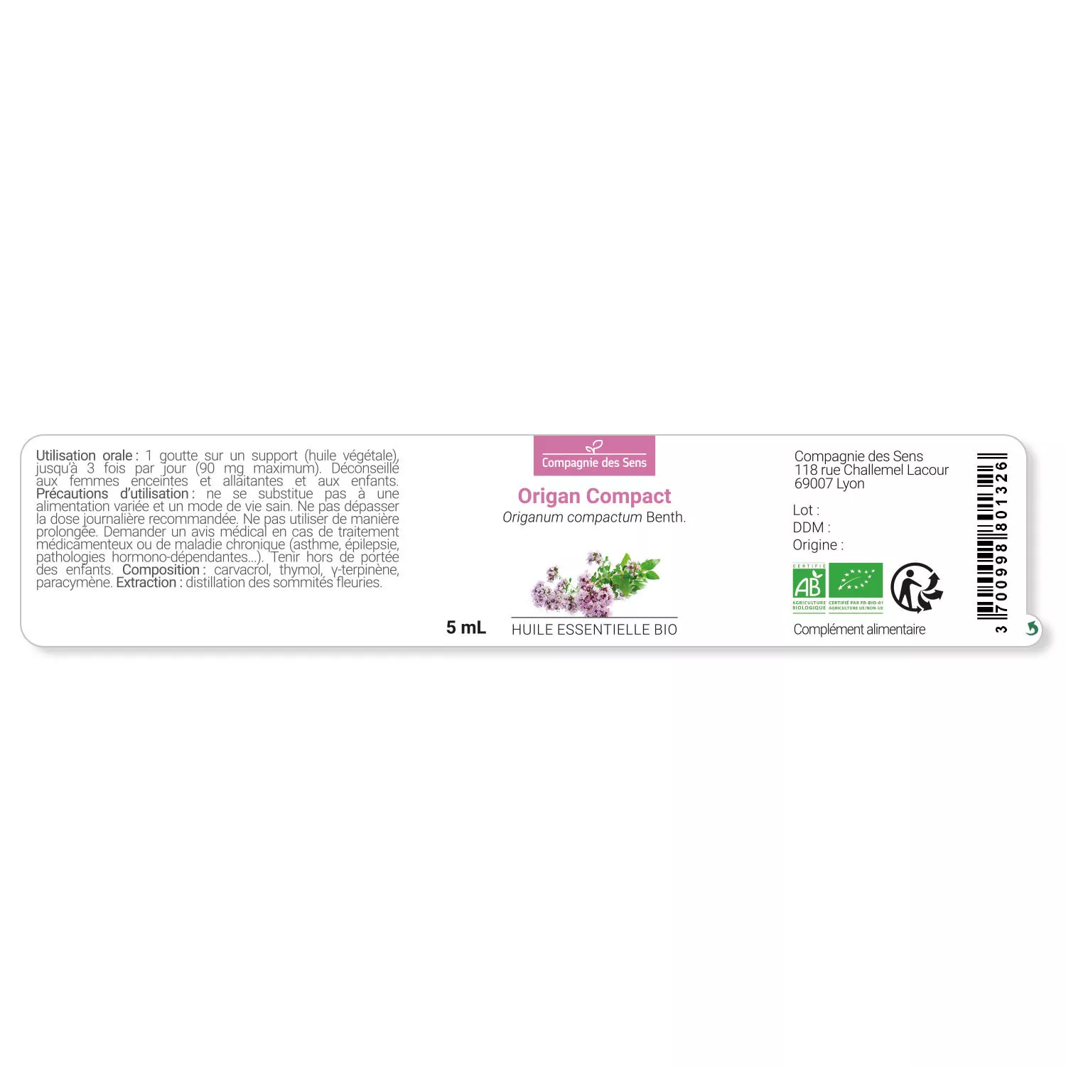ORIGAN COMPACT - Huile essentielle BIO