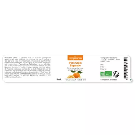 PETIT GRAIN BIGARADE - Huile essentielle BIO