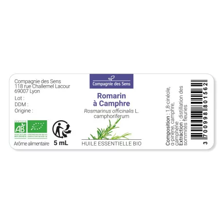 ROMARIN À CAMPHRE - Huile essentielle BIO