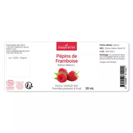 Pépins de Framboise - Huile Végétale Vierge BIO - Flacon en verre