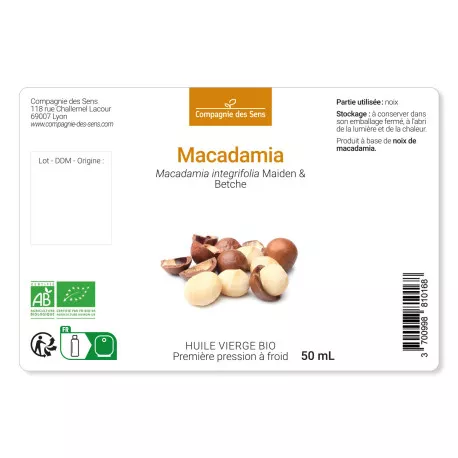 Huile De Macadamia Bio Vierge Pure – 500 Ml, Fabriquée En France