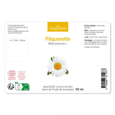 Pâquerette - Macérât Huileux BIO - Flacon en verre