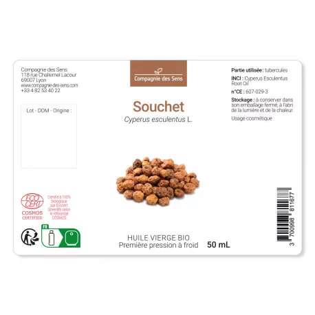 Souchet - Huile Végétale Vierge BIO - Flacon en verre