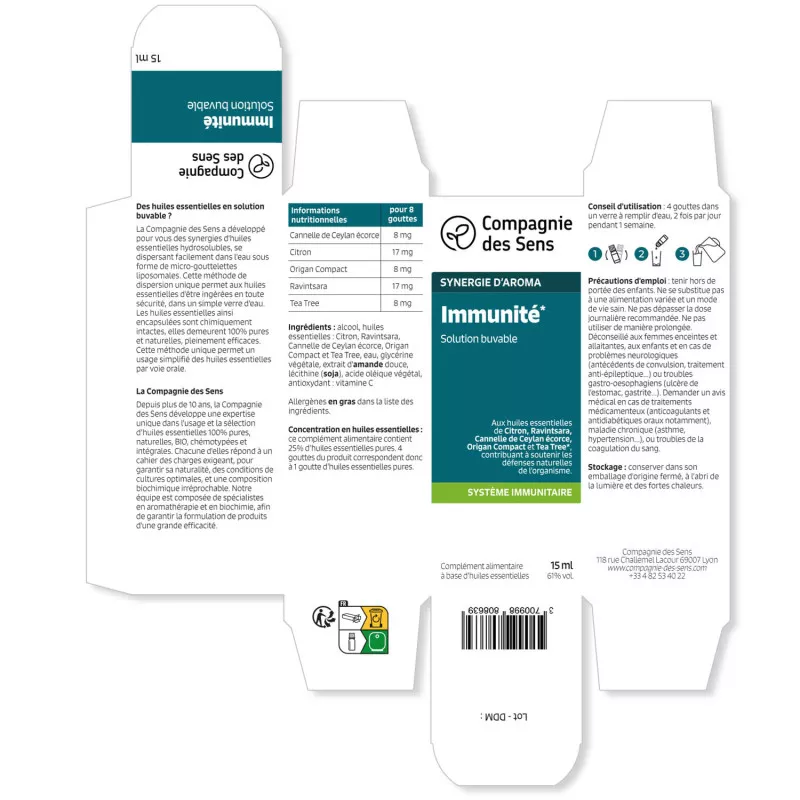 IMMUNITÉ - Huiles essentielles en solution buvable
