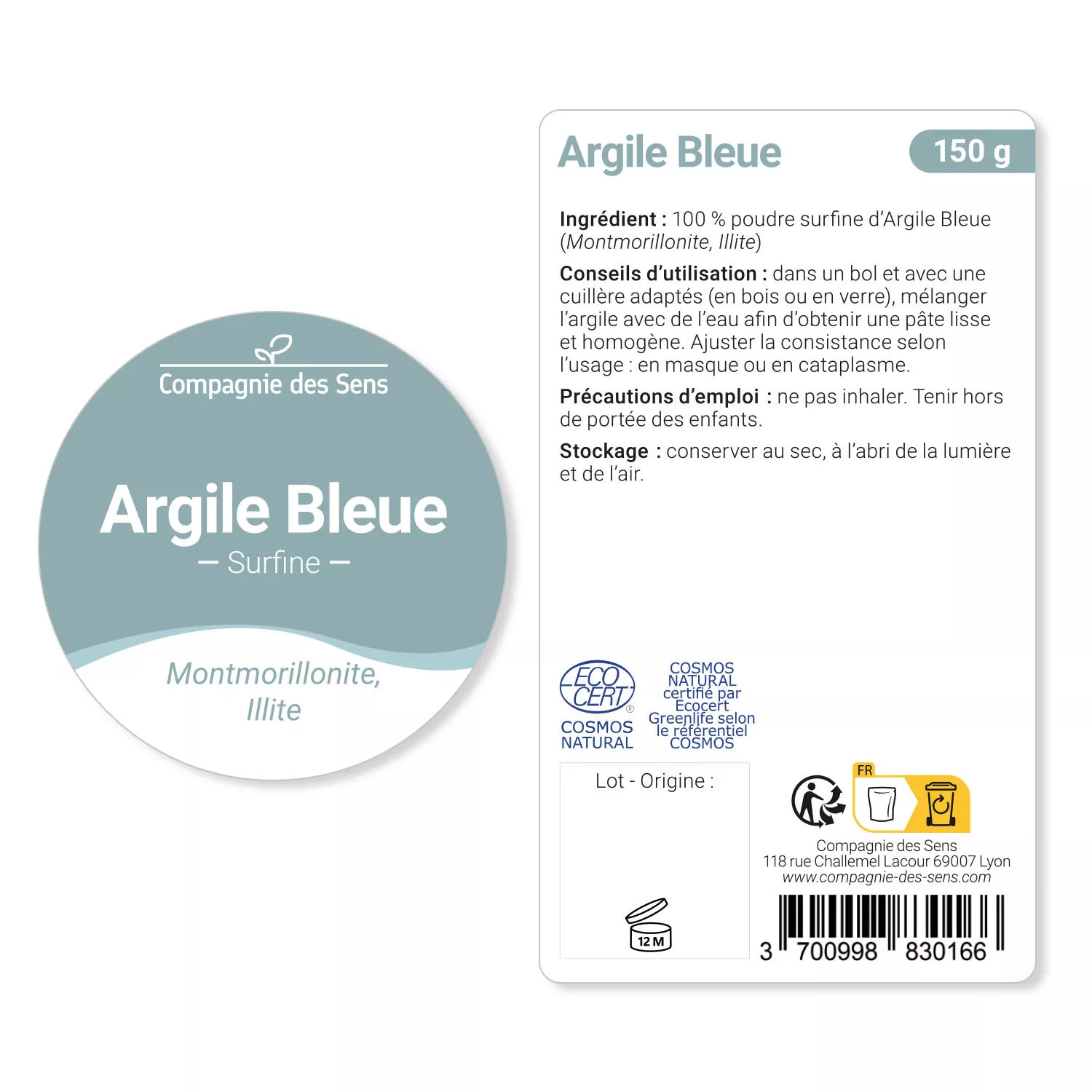 Argile Bleue Montmorillonite - Poudre surfine