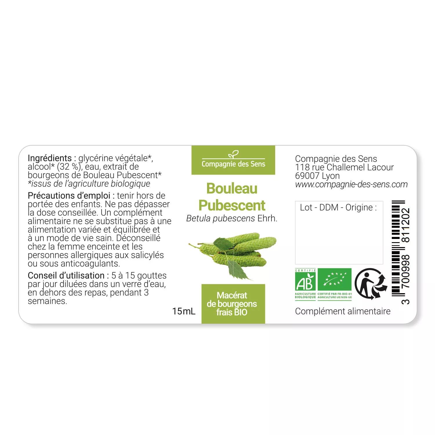 BOULEAU PUBESCENT - Macérat de bourgeons BIO