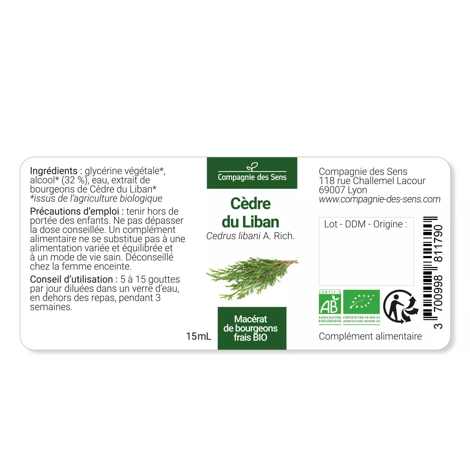 CÈDRE DU LIBAN - Macérat de bourgeons BIO