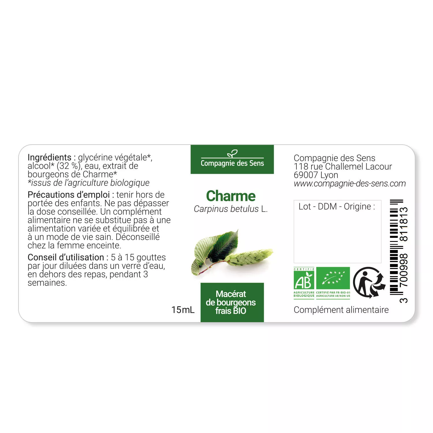 CHARME - Macérat de bourgeons BIO