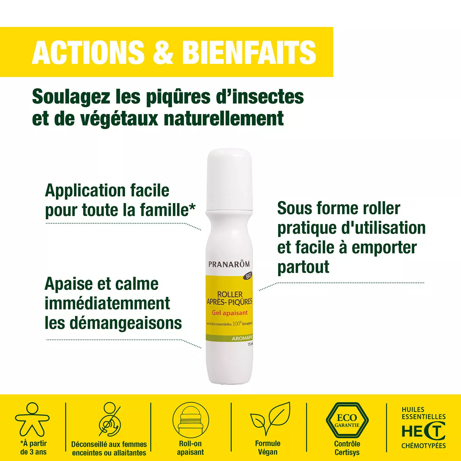 Roller Apaisant Piqûres BIO - Aux Huiles Essentielles