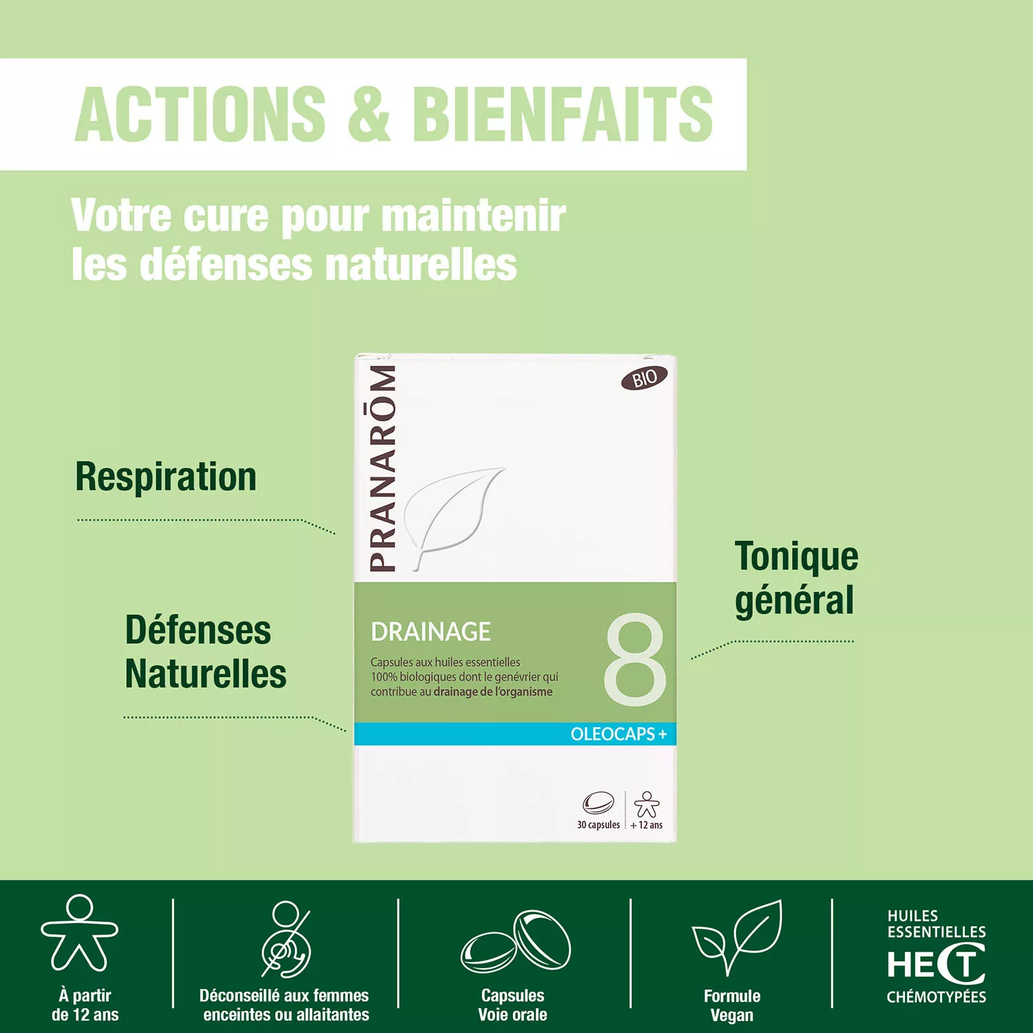Capsules Drainage BIO - Aux Huiles Essentielles