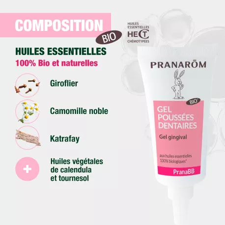 Gel Poussées Dentaires pour Bébé BIO - Aux Huiles Essentielles