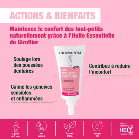 Gel Poussées Dentaires pour Bébé BIO - Aux Huiles Essentielles