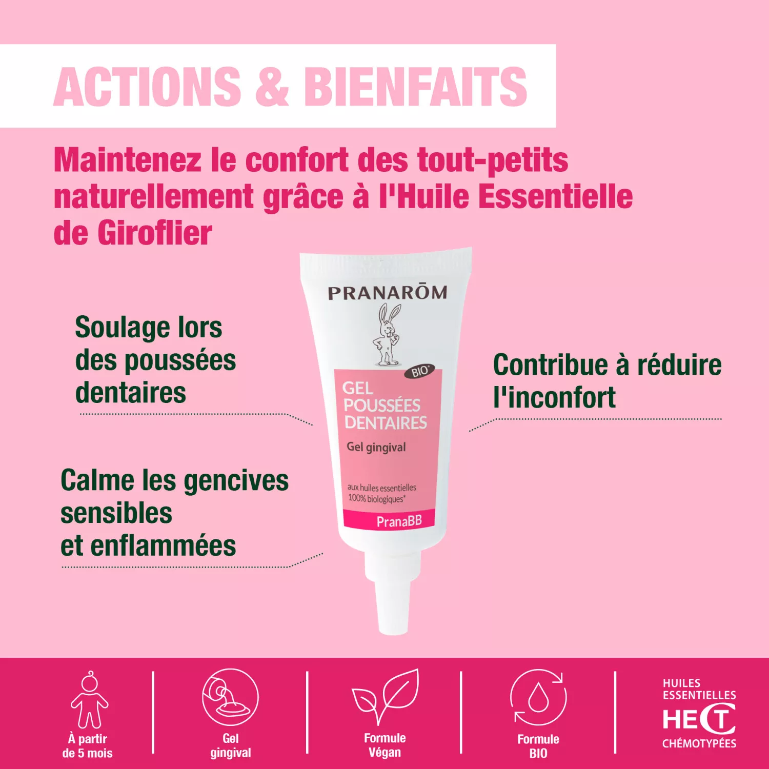 Gel Poussées Dentaires pour Bébé BIO - Aux Huiles Essentielles
