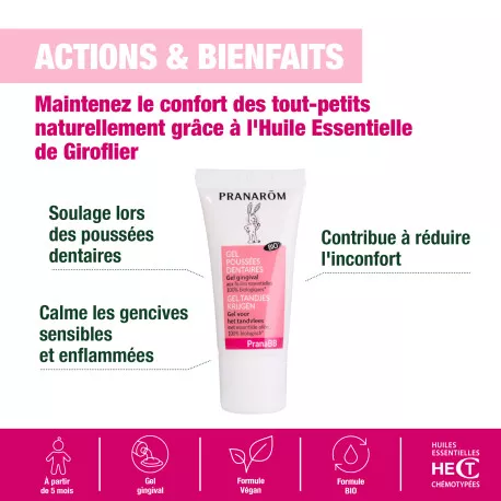 Gel Poussées Dentaires pour Bébé BIO - Aux Huiles Essentielles