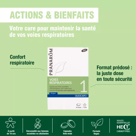 Capsules Voies Respiratoires BIO - Aux Huiles Essentielles