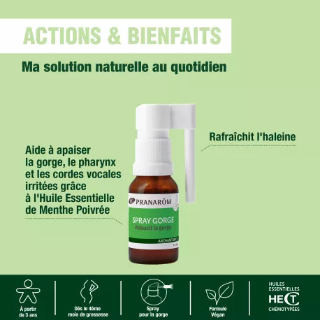 Spray Gorge Apaisant BIO - Aux Huiles Essentielles