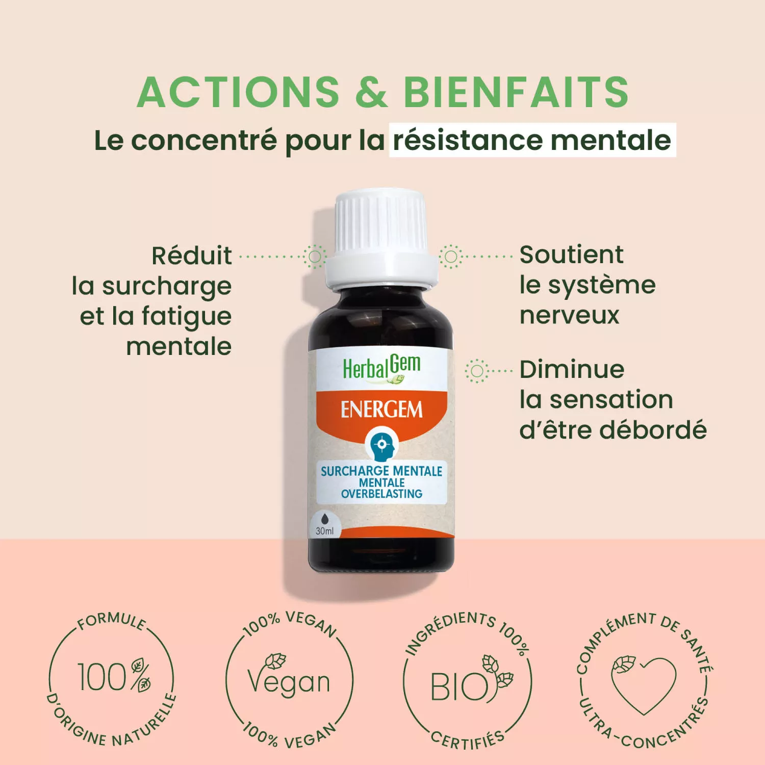 Energem Surcharge Mentale BIO - Complexe Gemmothérapie