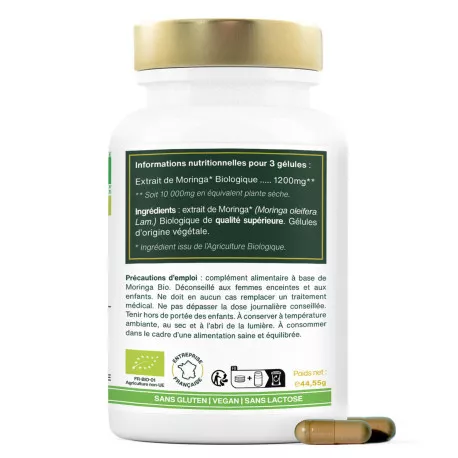 Moringa BIO Haute Concentration - Gélules Végétales