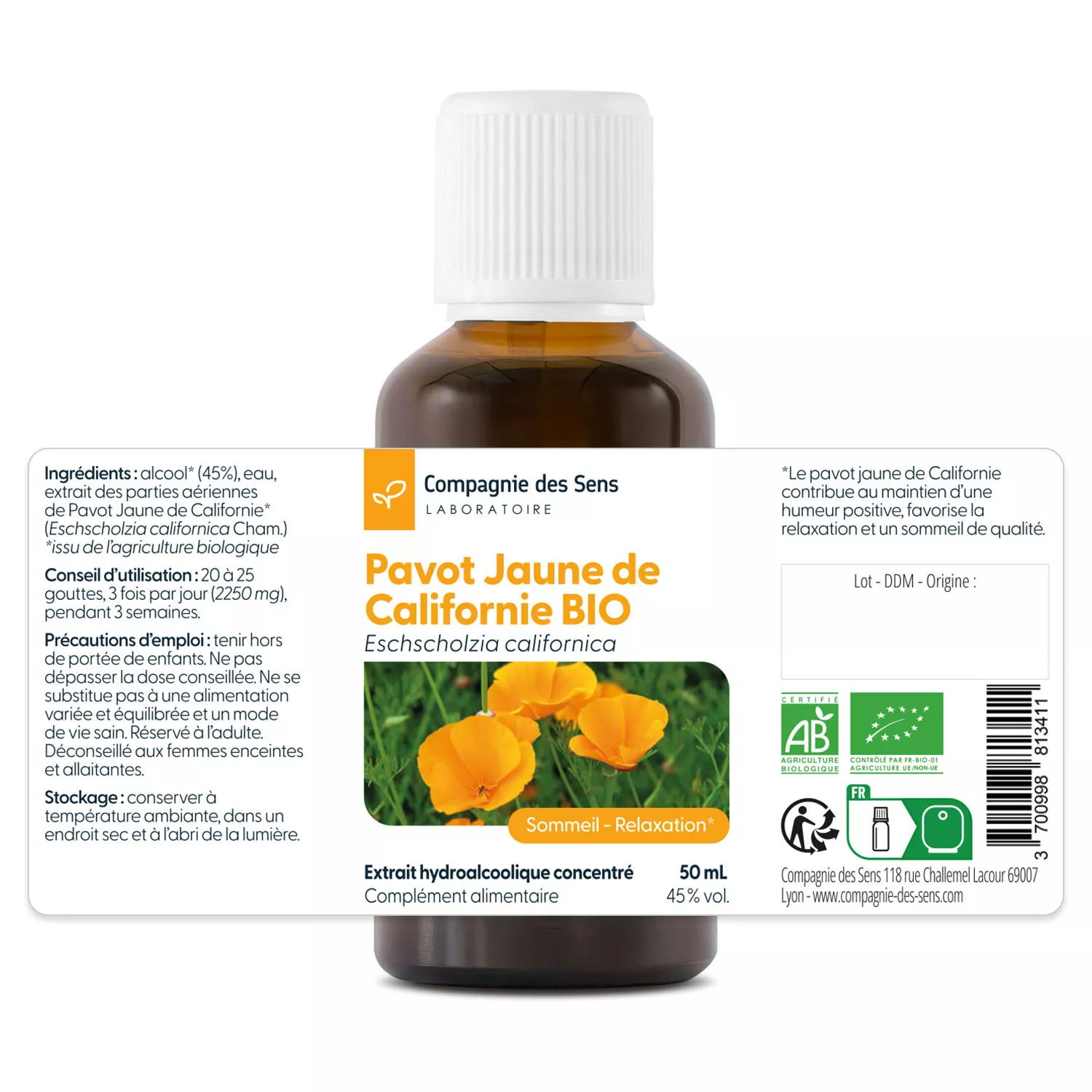 Pavot jaune de Californie - Teinture mère BIO